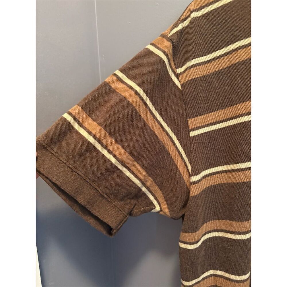 *3/$15 GAP Men's 2XL Brown Striped Short Sleeve Polo Shirt Casual - Picture 4 of 9